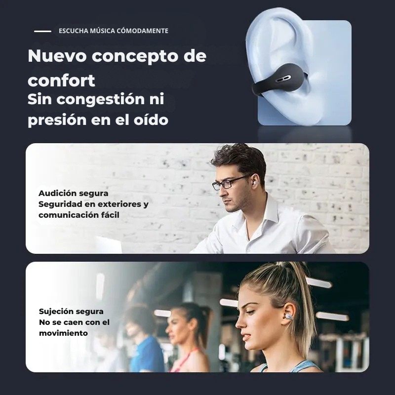 Auriculares Bluetooth de Diseño Abierto (Open-Ear)